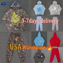 designer hoodie men spider hoodies fashion graphic hoodie and hight quality pants Stree puff print web hoodies Loose skin-friendly tracksuits us size s-xl 02